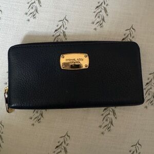 Michael Kors Black Wallet with Gold Accents
